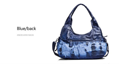 Damen-Schultertasche Vintage Stil mit Top-Griff große Handtasche für Alltag und Freizeit
