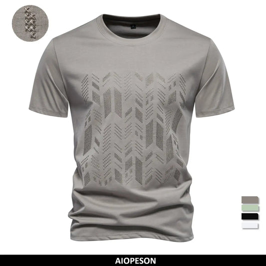 Sommer Cooles Baumwollmischung T-Shirt für Männer Kurzarm Markenqualität Stickerei Herren T-Shirts
