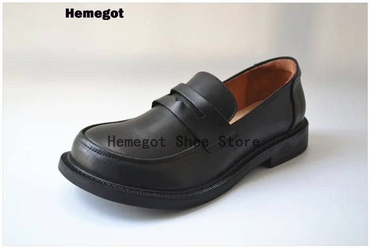 Big Round Toe Men's Shoes New Wide Toe British Style Low Heel Soft Sole Soft Leather Men's Shoes Trend Business Casual Shoes
