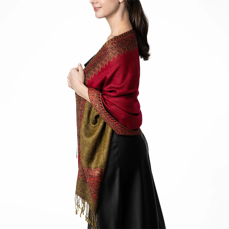 Damen Winterschal Kaschmir Plaid warm Pashmina Bandana Quaste Qualität
