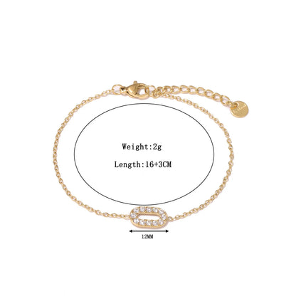 Damen-Kettenarmband mit CNC-Zirkonia aus Edelstahl