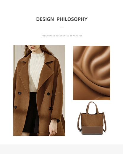 Damen Handtasche aus PU-Leder im Retro-Stil mit großer Kapazität