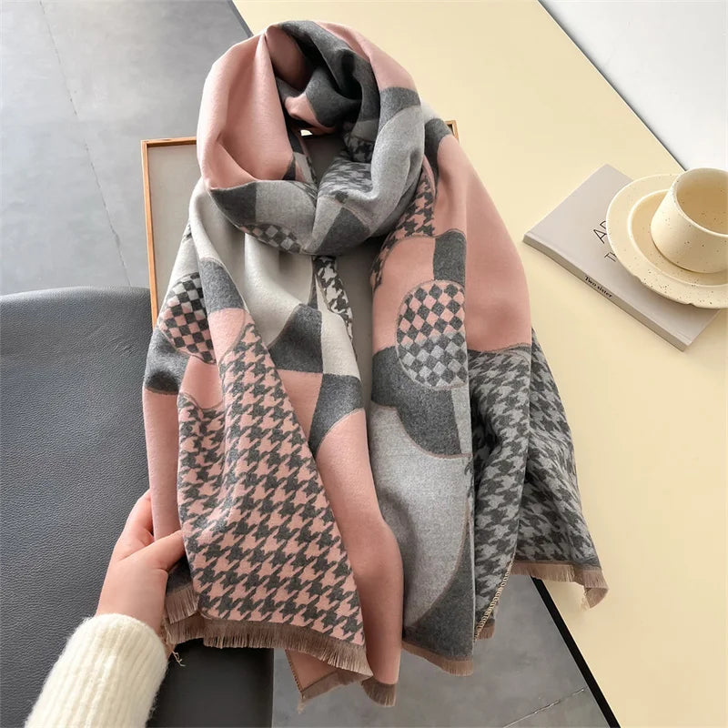 Damen Winterschal Kaschmir Pashmina Design warm Wickelschal Halstuch Bandana B