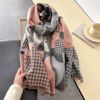Damen Winterschal Kaschmir Pashmina Design warm Wickelschal Halstuch Bandana B