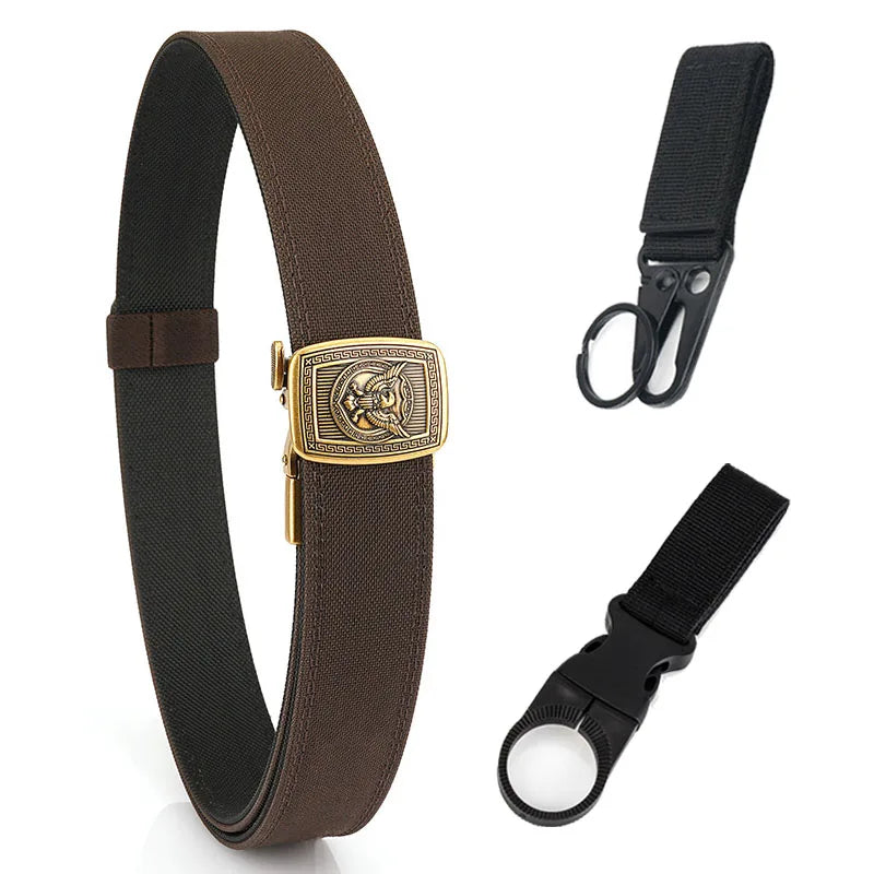 Herren-Automatikgürtel aus Nylon mit Schnellverschluss für Alltag und Freizeit Militärischer Stil