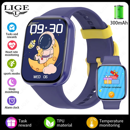 LIGE Multifunktions-Smartwatch für Kinder im Alter von 5–12 Jahren, wasserdicht, für Kinder, Smartwatch, Wecker, Kinder, Studenten, Spiel, Armband, Kinder, Geschenk