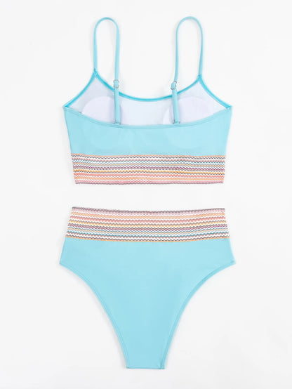 Silberner Push-Up-Bikini mit Strasssteinen – Sexy Badeanzug für Damen am Strand oder Pool