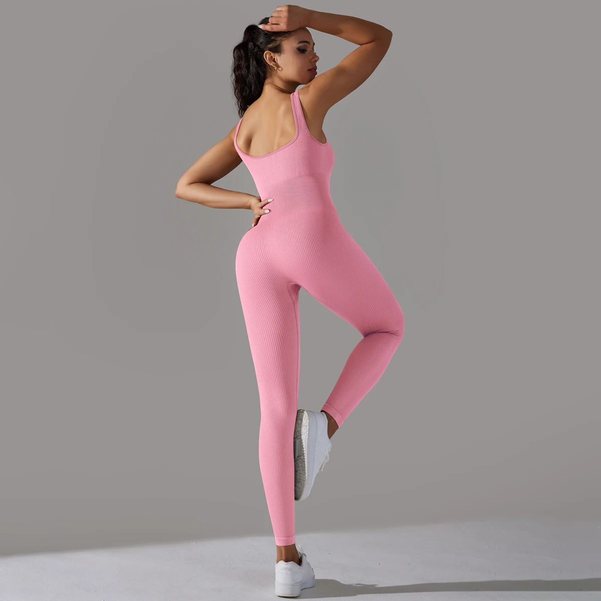 Fitness Sport Overall Schraube Gewinde Ärmellose Body Frauen Nahtlose Set Volle Jahreszeiten Casual Fitness Sportliche Overall