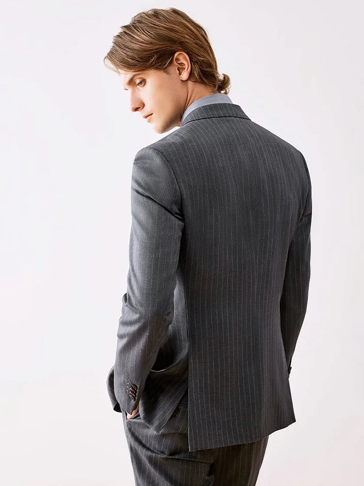 Eleganter Herrenanzug aus 70% Wolle – Slim Fit, einreihig, ideal für Hochzeiten, Büro und festliche Anlässe.