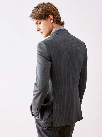 Eleganter Herrenanzug aus 70% Wolle – Slim Fit, einreihig, ideal für Hochzeiten, Büro und festliche Anlässe.