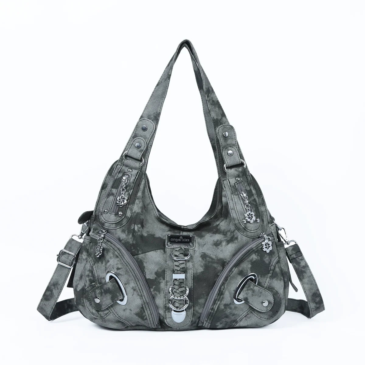 Damen-Schultertasche Großes Fassungsvermögen Mit Tie-Dye Muster Und Griff Im Vintage-Stil Für Alltag Und Freizeit