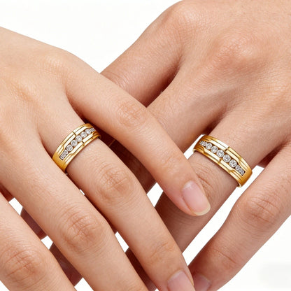Unisex-Ring aus 925 Silber Moissanit-Verlobungsring Weißglanz für Damen und Herren