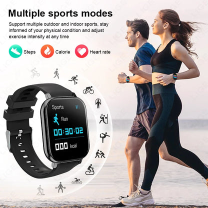 LIGE 1,44 Zoll Full Touch Screen Smart Uhr Bluetooth Anruf BT Musik EKG Gesundheit Überwachung Männer Frauen Smartwatch Für IOS Android
