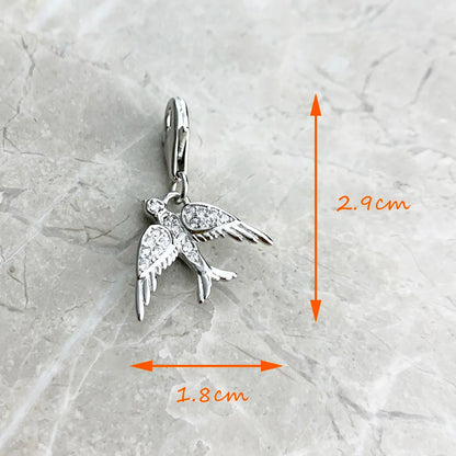 Damen-Charm-Anhänger Schwalbe Vogel Hoffnung Treue Sommer aus Sterlingsilber
