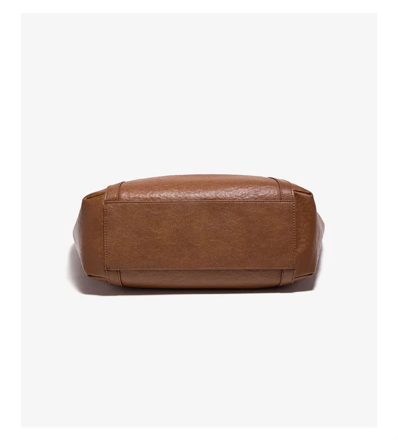 Damen-Tote-Tasche aus Rindleder mit großer Kapazität und leichtem Gewicht für Pendeln und Alltag