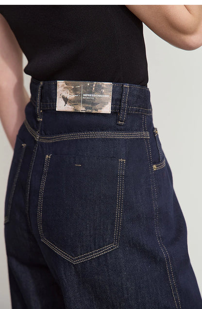 Damen Jeans aus Lyocell-Baumwolle mit weiten Beinen im Retro-Look