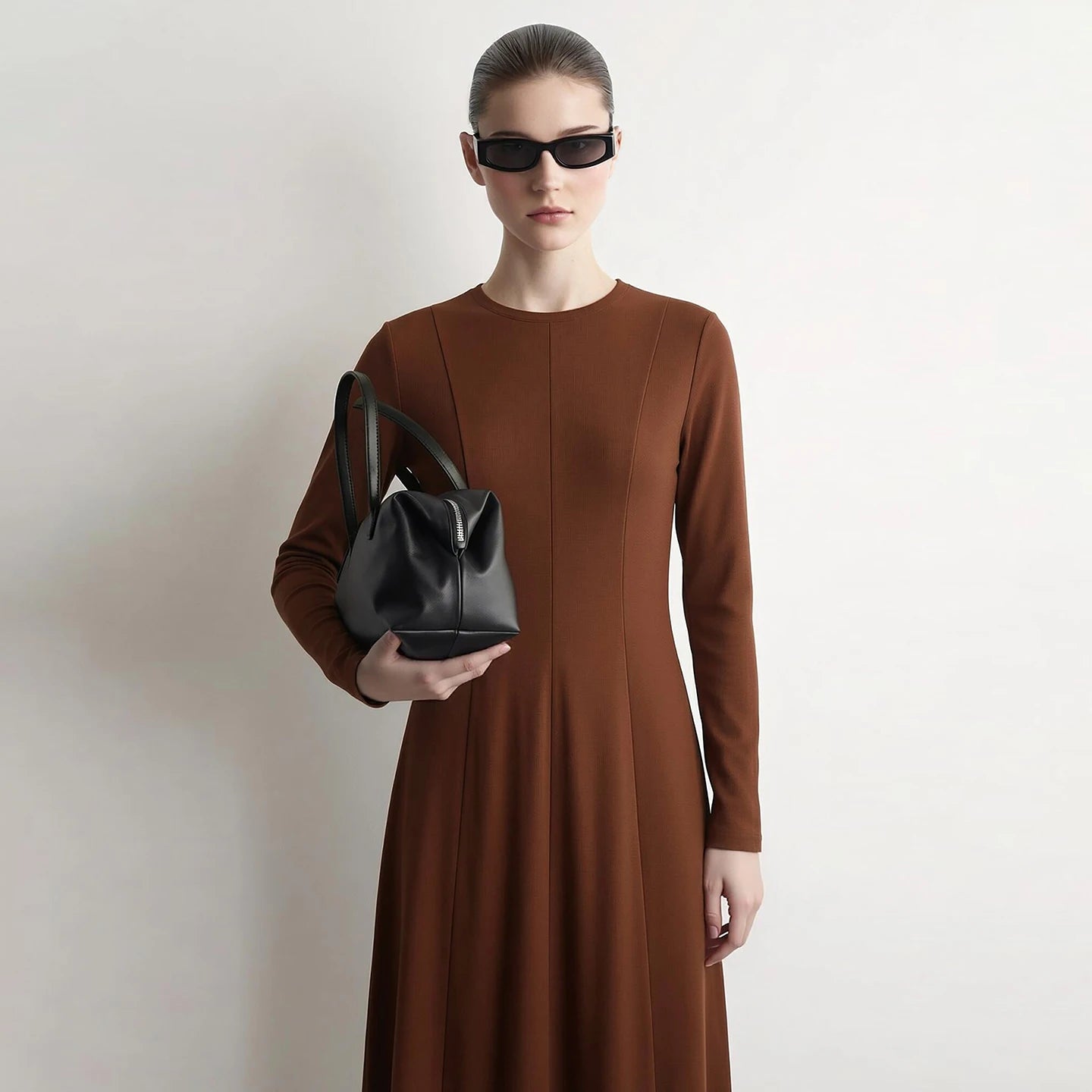 Elegantes Tailliertes Kleid Mit Stretch Für Bürodamen