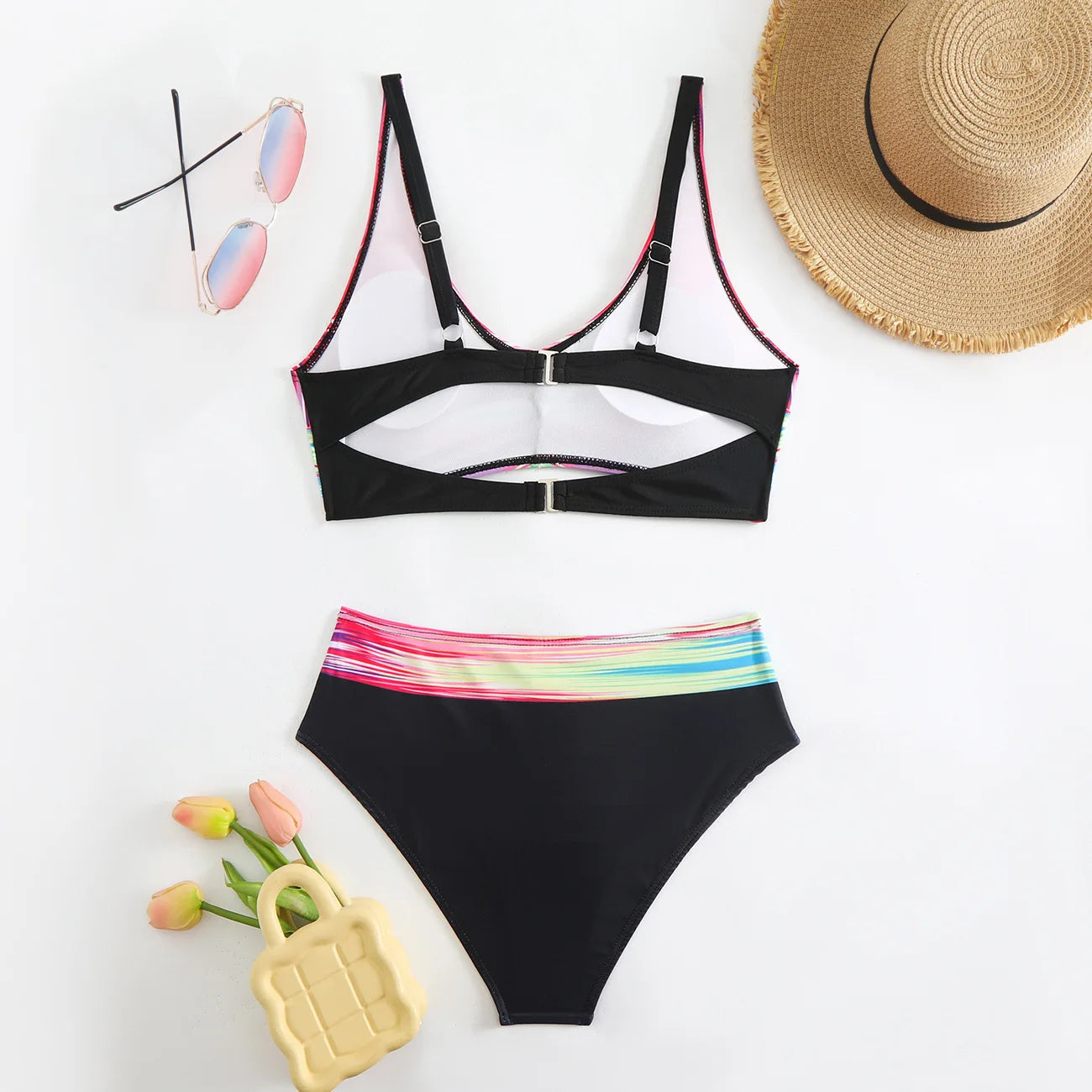 Sexy Bikini-Set für Damen in Unifarben mit Push-up-Effekt – Brasilianischer Badeanzug für Strand und Schwimmen