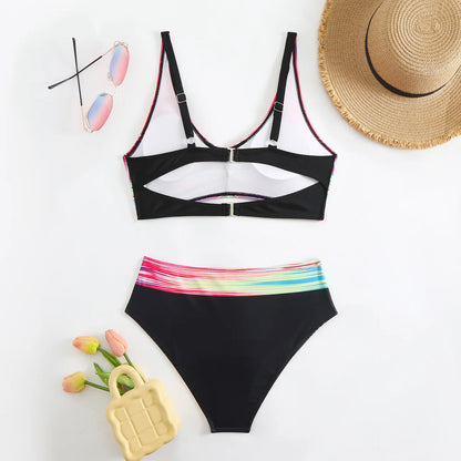 Sexy Bikini-Set für Damen in Unifarben mit Push-up-Effekt – Brasilianischer Badeanzug für Strand und Schwimmen