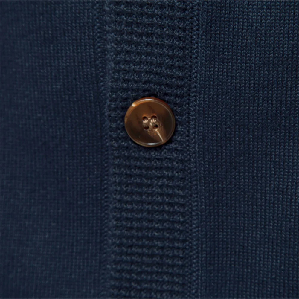 Herren Cardigan Sweater aus hochwertiger Baumwolle im lässigen einfarbigen Design