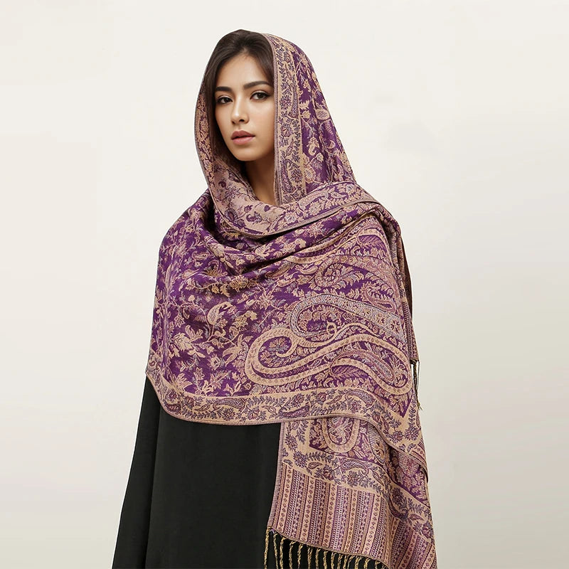 Damen Winterschal Kaschmir Pashmina Luxus Druck warm Stolen Foulard Baumwolle