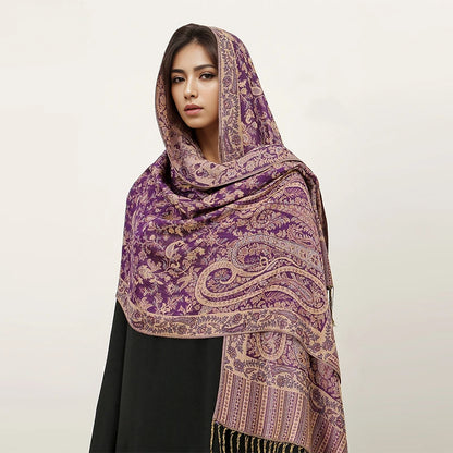 Damen Winterschal Kaschmir Pashmina Luxus Druck warm Stolen Foulard Baumwolle