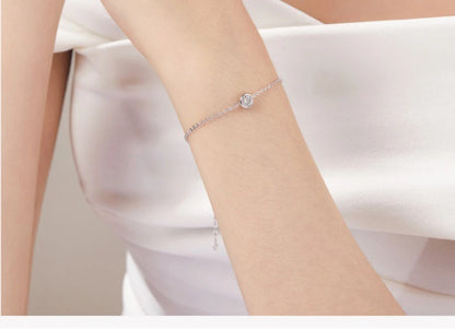 Damen-Schmuckset Halskette Ohrringe und Ring mit Moissanit