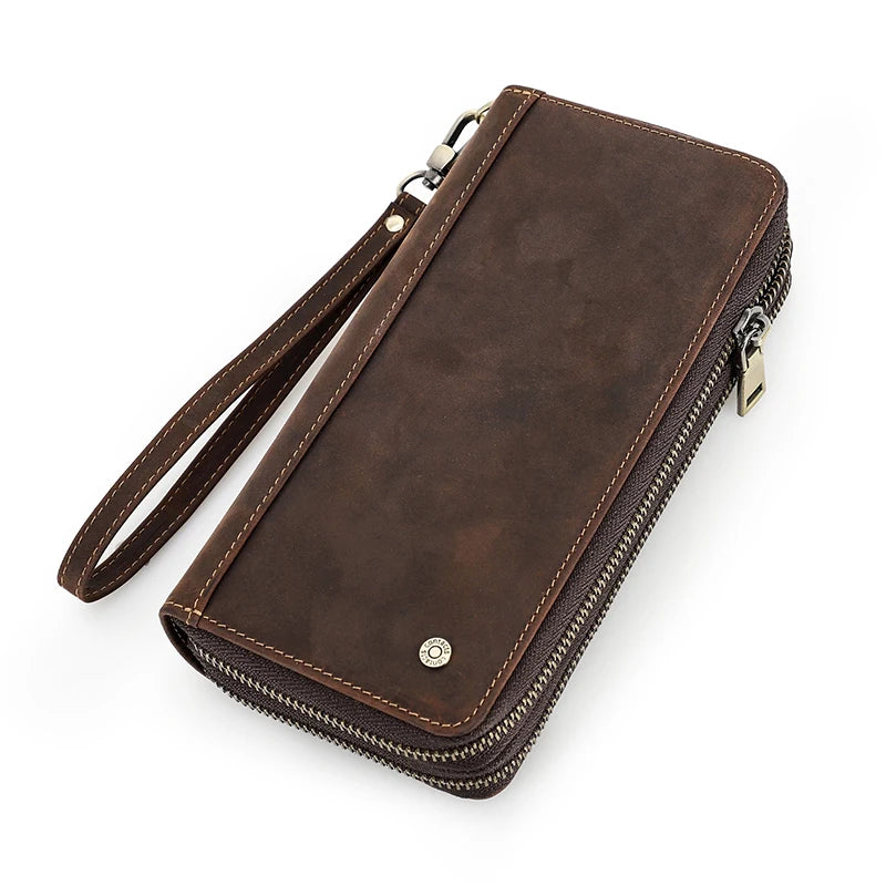 Herren Echtleder Clutch Vintage Business Geldbörse Kartenhalter Reise Büro Geschenk