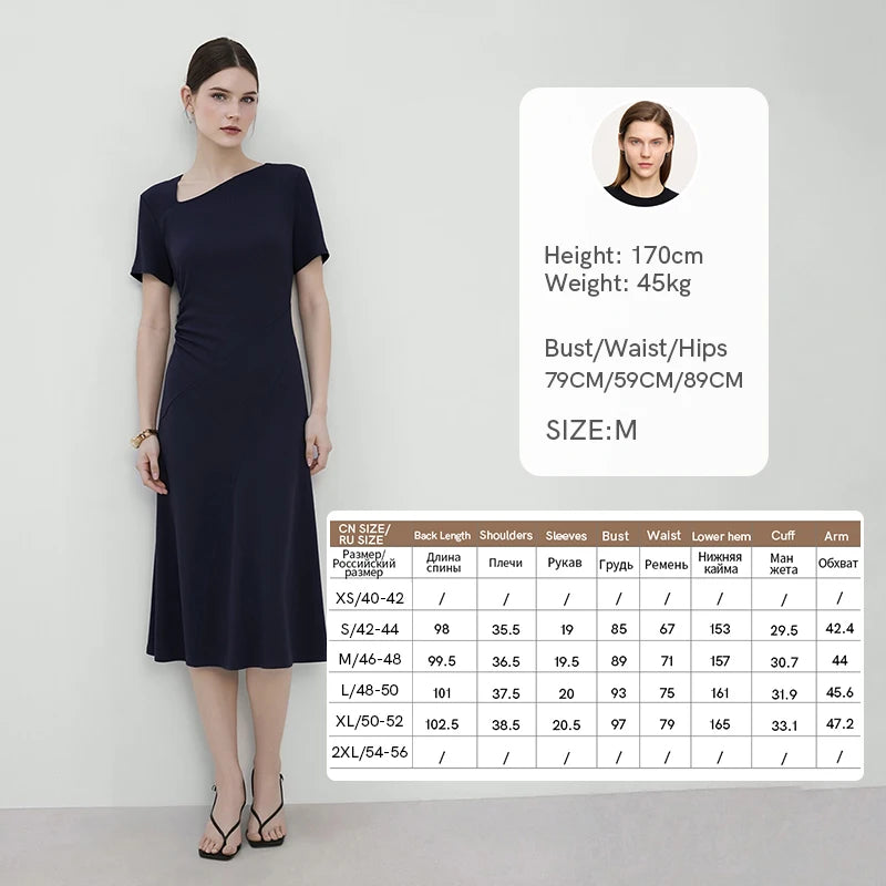Elegantes Midikleid Für Damen Mit Raffung Und V-Ausschnitt