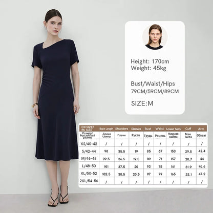 Elegantes Midikleid Für Damen Mit Raffung Und V-Ausschnitt