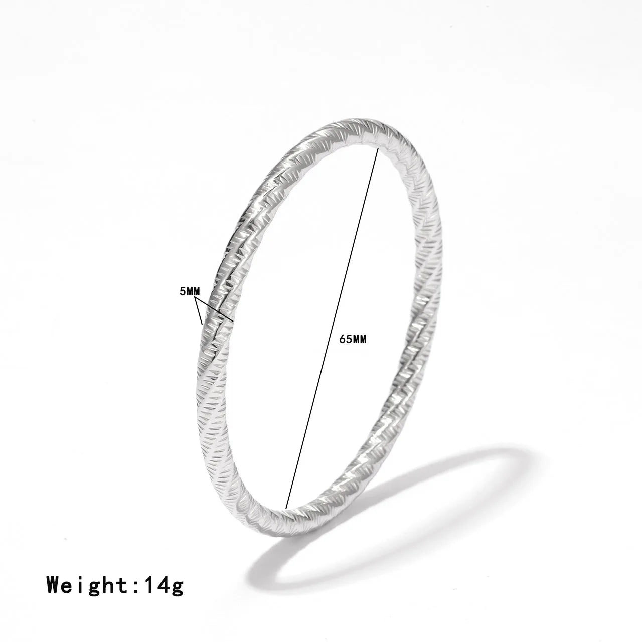Damen-Armreif rund 65mm aus Edelstahl