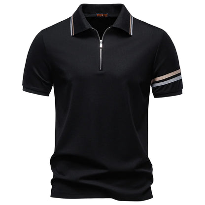 Leichtes Herren Poloshirt Mit Halbzipp Premium Komfort Atmungsaktiv