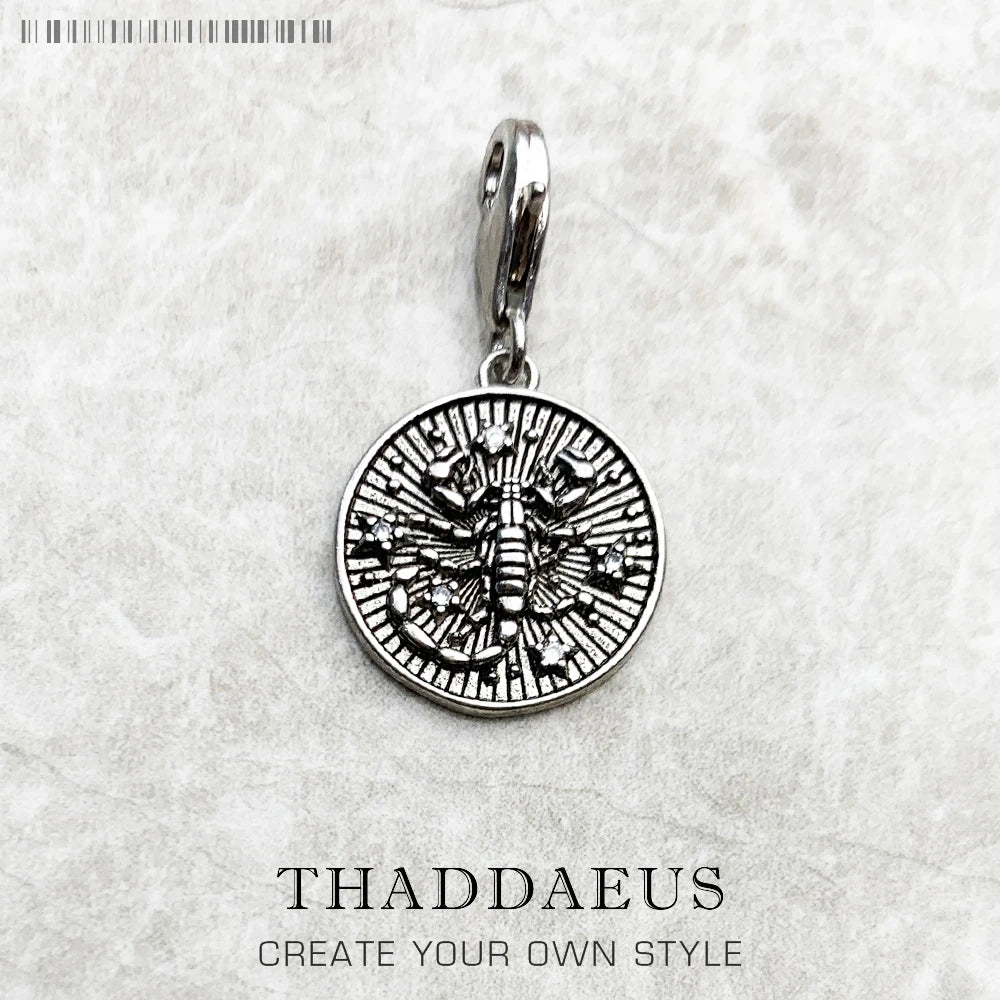 Damen-Charm-Anhänger Sternzeichen Horoskop Vintage aus Sterlingsilber