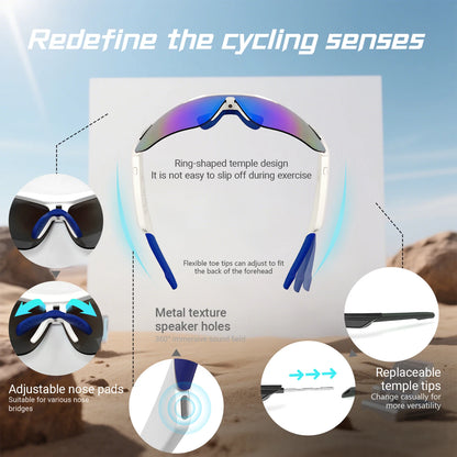 LIGE Smart Bluetooth 5.4 Brille zum Musikhören, Telefonanrufe, Radfahren, Sport, Kopfhörer, UV-Schutz, Sonnenbrille für Männer und Frauen