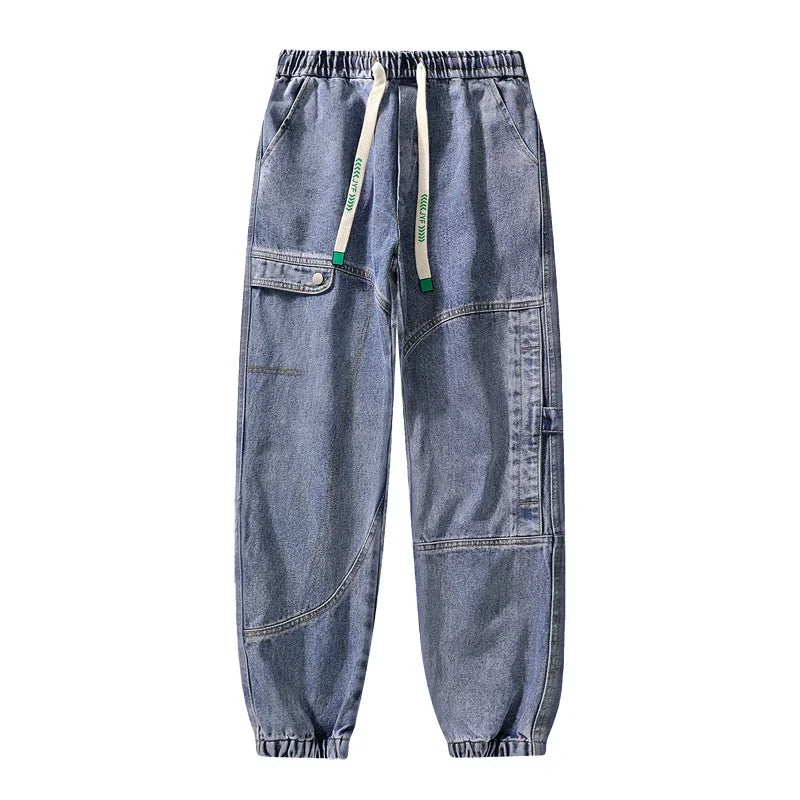 Herren Harem Jeans in Übergröße für Herbst und Winter mit zerrissenen Details