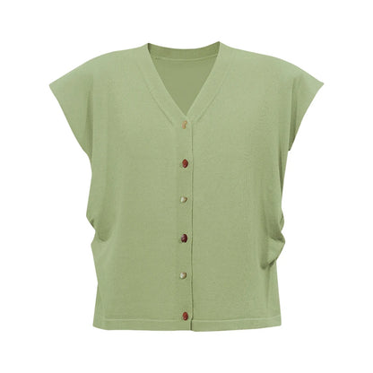 Damen V-Ausschnitt Cardigan Crop Kurzarm Viskose Sommer