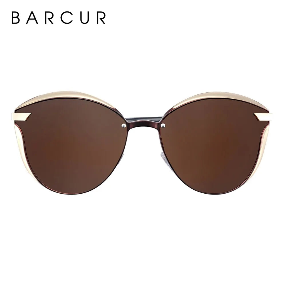 Damen-Sonnenbrille rund Katze Farbverlauf polarisiert UV400 C