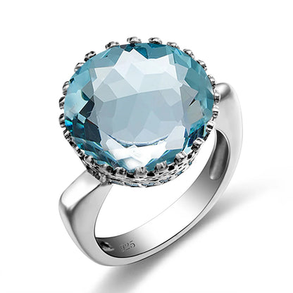 Damen-Ring aus Sterling Silber 925 mit Mystic-Topas Stein in 15x15 mm Größe elegant glänzend und langlebig