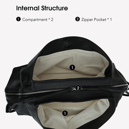Große Ledertasche Echtes Leder - Wildleder-Details