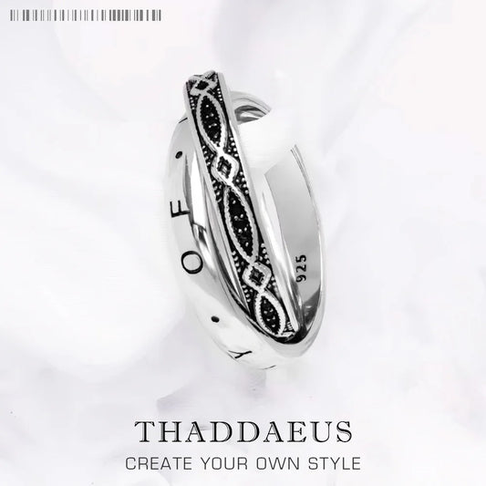 Damen-Ring Unendlichkeit Liebe Knoten Vintage Winter aus Sterlingsilber