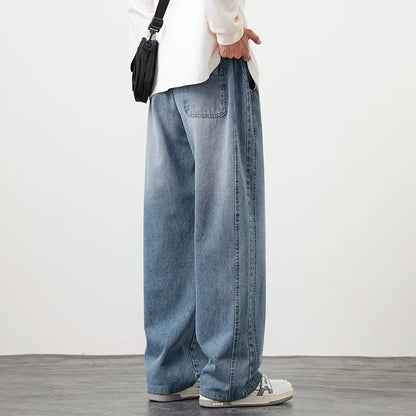 Männer Jeans mit elastischer Taille in schwarz-blauer Farbgebung im Hip Hop Stil