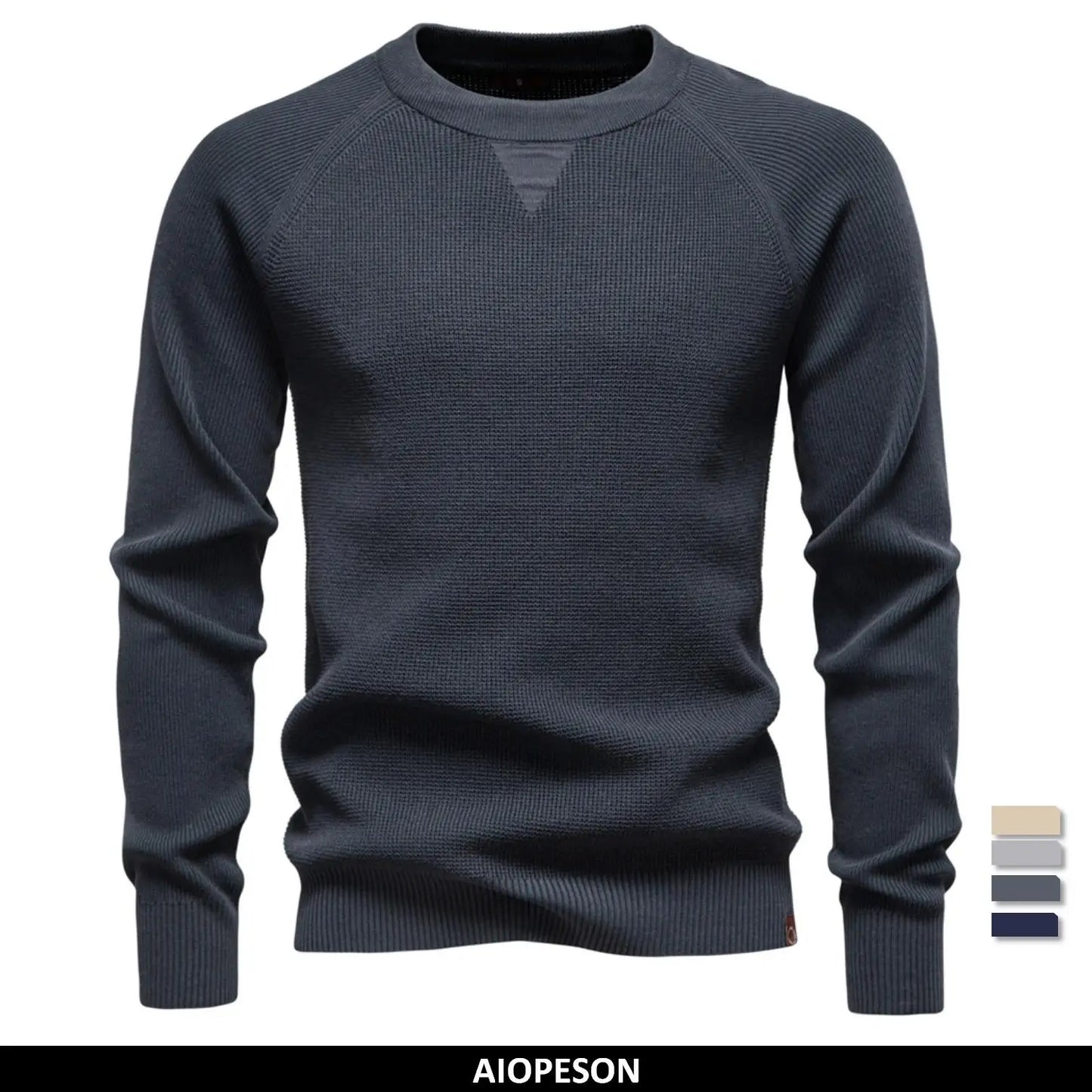 Herren Langarmshirt Mit Rundhals Aus Komfortablem Stoffmix