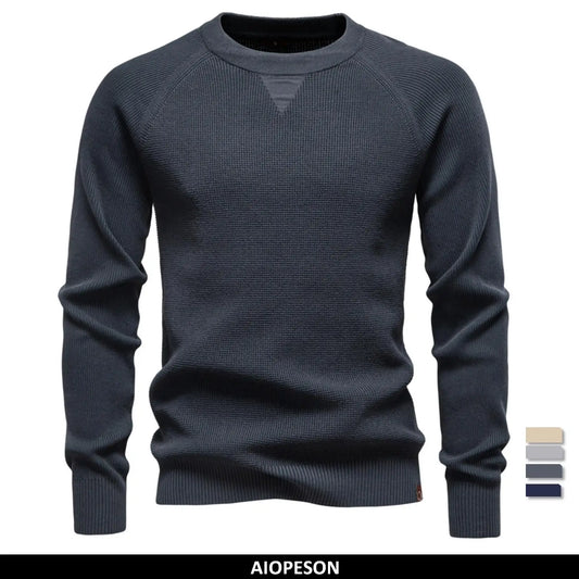 Herren-Langarmshirt mit Rundhalsausschnitt, dunkelgrau meliert