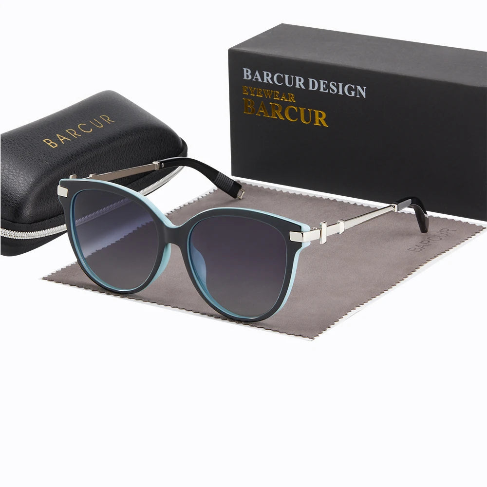 Damen-Sonnenbrille Katzenauge Edelstahl UV400 polarisiert Luxus Geschenk