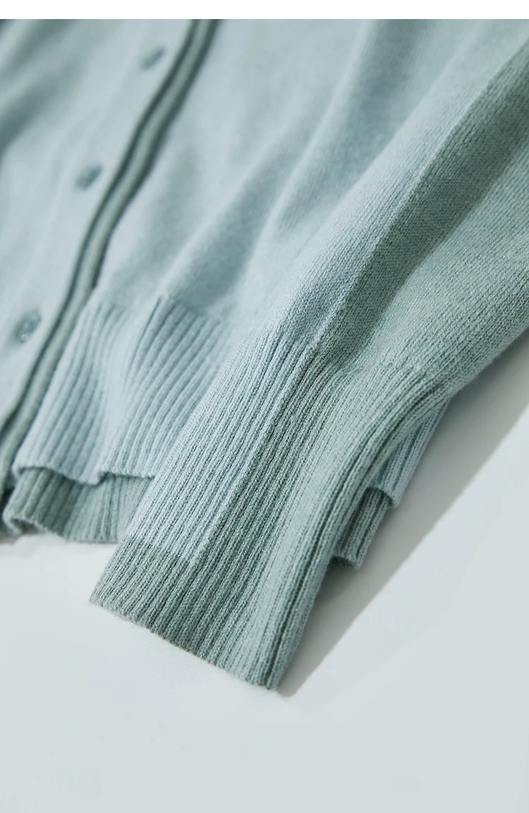 Damen-Strickjacke V-Ausschnitt koreanisch Fake-Zweiteilig Wolle locker Herbst