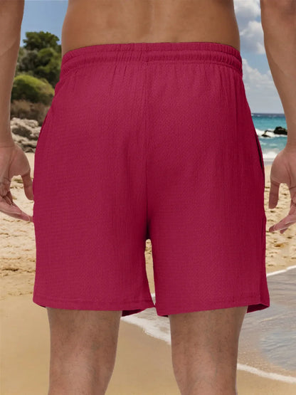 Leichte Herren-Sportshorts aus Eisseide – lockere, knielange Sommerhose in Schwarz