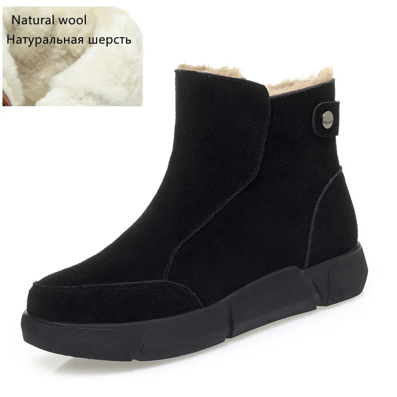 AIYUQI Snow Boot Women 2025 Winter New Suede Genuine Leather Women Short Boots Natural Wool Warm Non-slip Women's Ankle Boots