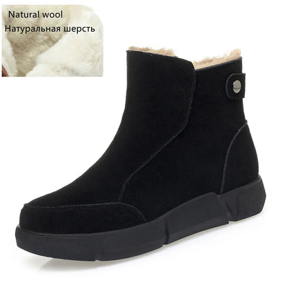 AIYUQI Snow Boot Women 2025 Winter New Suede Genuine Leather Women Short Boots Natural Wool Warm Non-slip Women's Ankle Boots