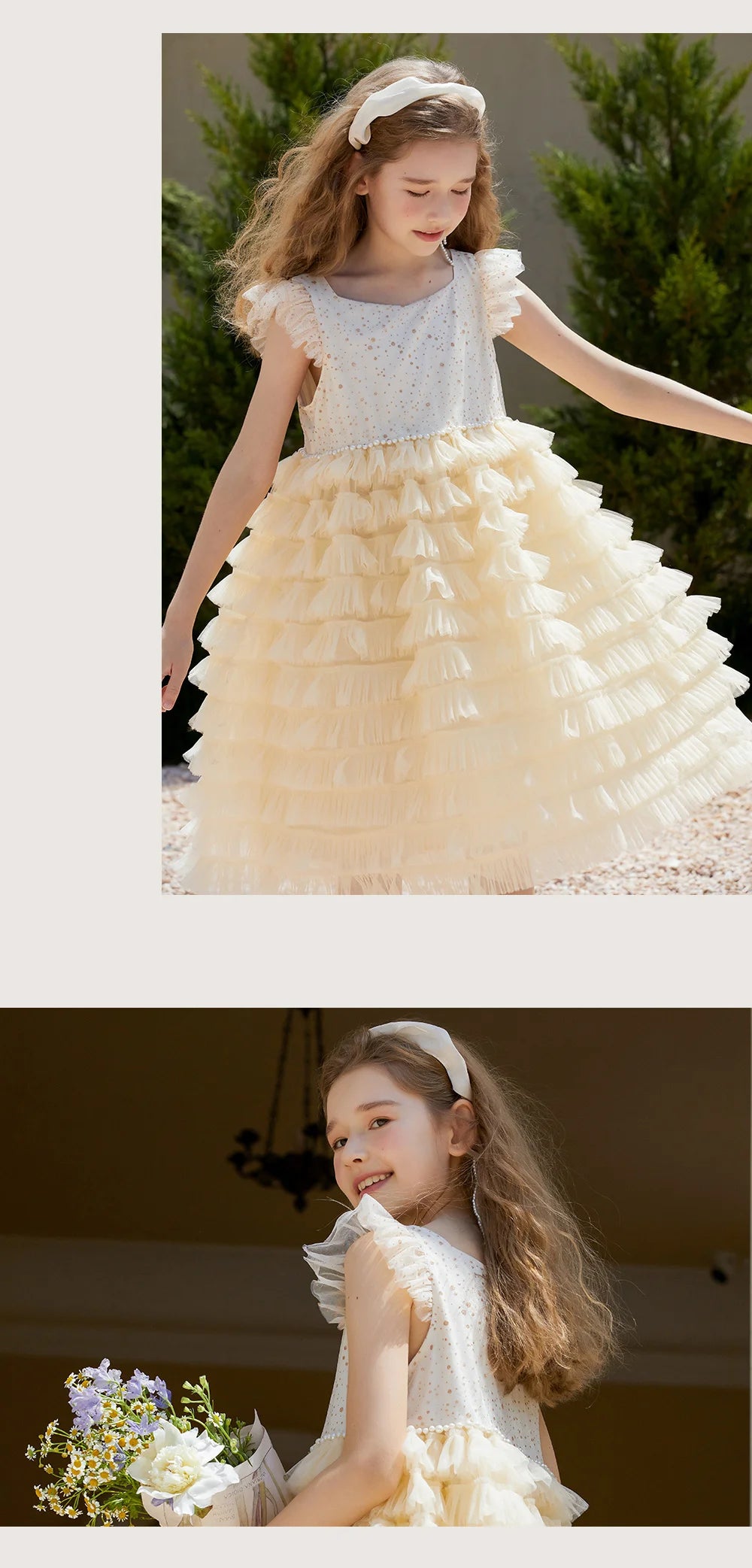Ärmelloses Sommer-Prinzessinnenkleid für Mädchen mit Pailletten und Tüll – ideal als Blumenmädchenkleid
