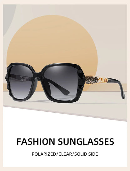 Damen-Sonnenbrille Katzenauge Polaroid Farbverlauf UV400 großer Rahmen